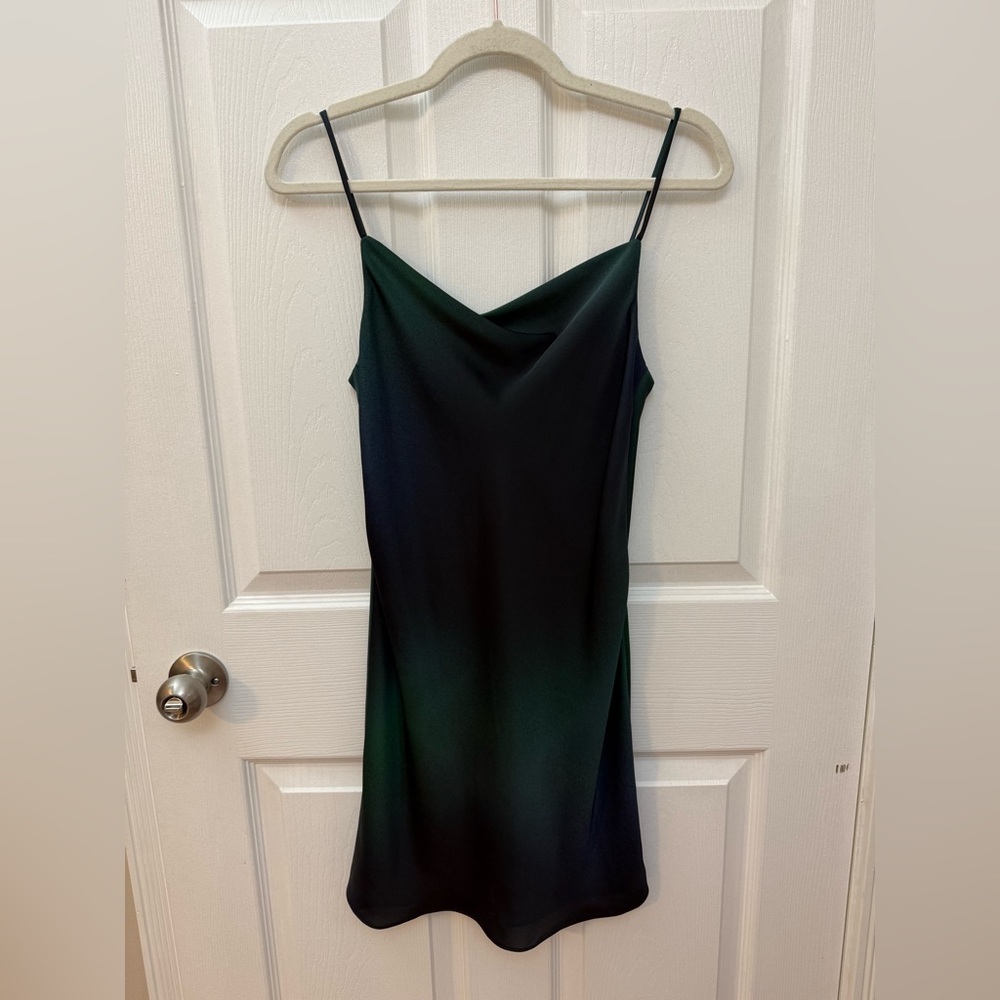 Babaton Mini Slip Model Dress in Green and Blue Ombre XS Aritzia #102122 - Picture 2 of 6